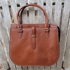 FOSSIL Ryder Brown Leather Satchel Bag Purse
